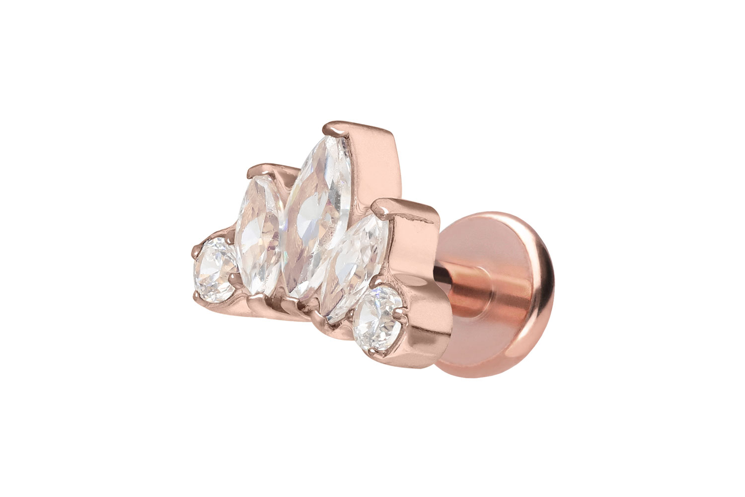 Titan Labret Piercing mit Push Fit LOTUSBLÜTE